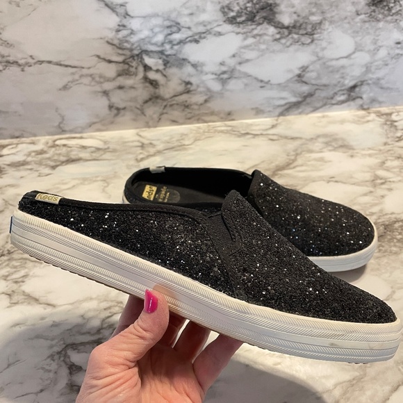 KEDS FOR KATE SPADE New York Black Glitter Double Decker Slip-on Sneaker - Picture 2 of 10